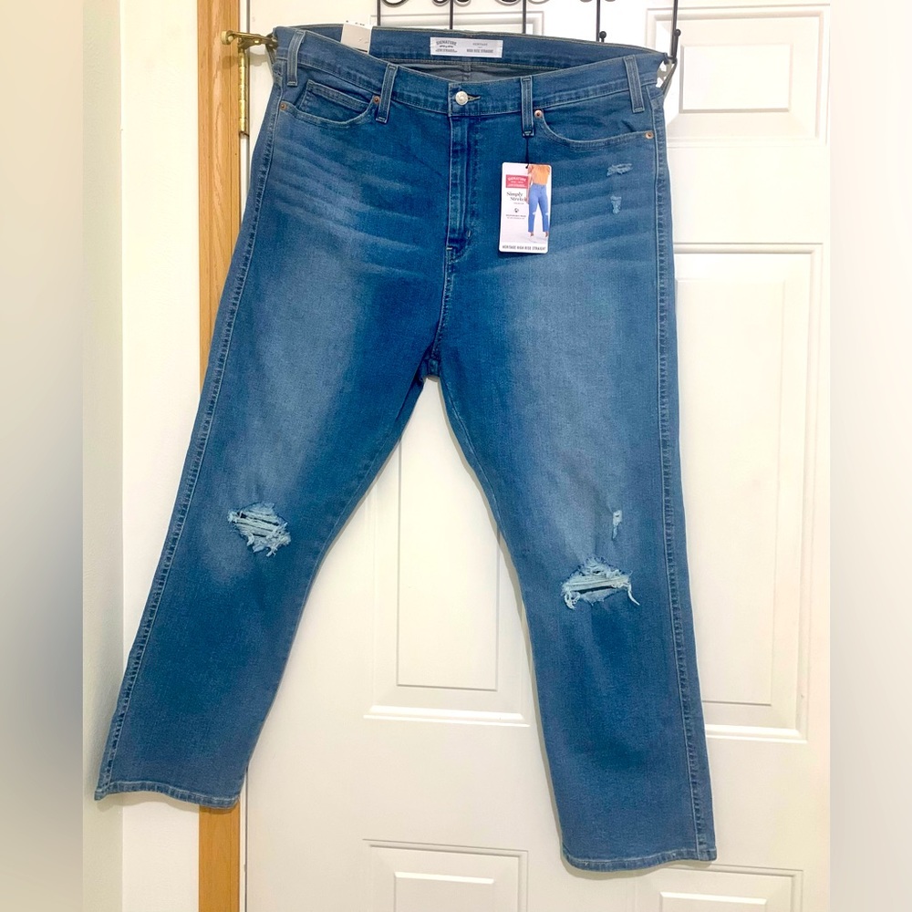 Heritage high rise straight jeans